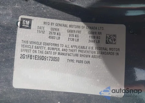 2013 Chevrolet Camaro 1Lt from USA, damaged, VIN 2G1FB1E39D9173050